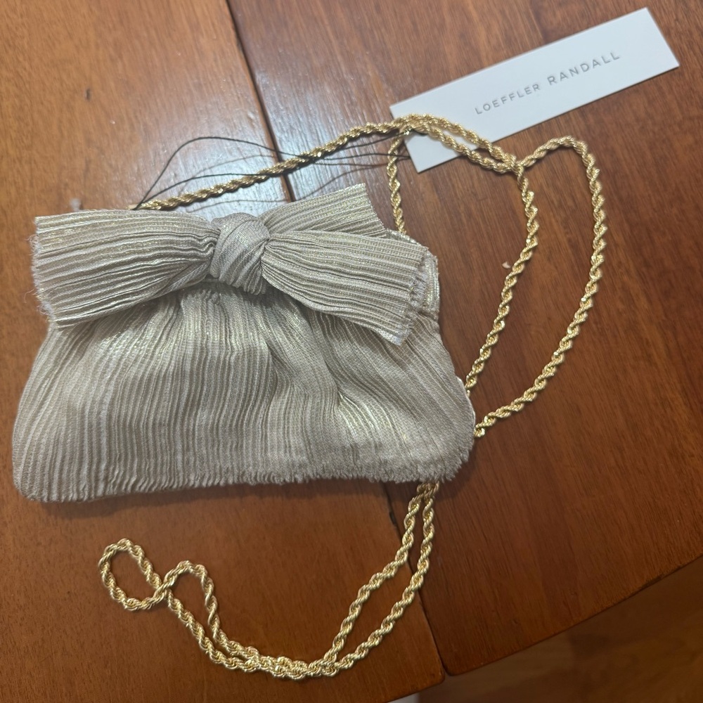 Loeffler Randall Rochelle Platinum Mini Bow Clutch
